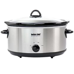 Better Chef 6 Quart Oval Slow Cooker with Removable Stoneware Crock in Stainless Steel - Free Shipping