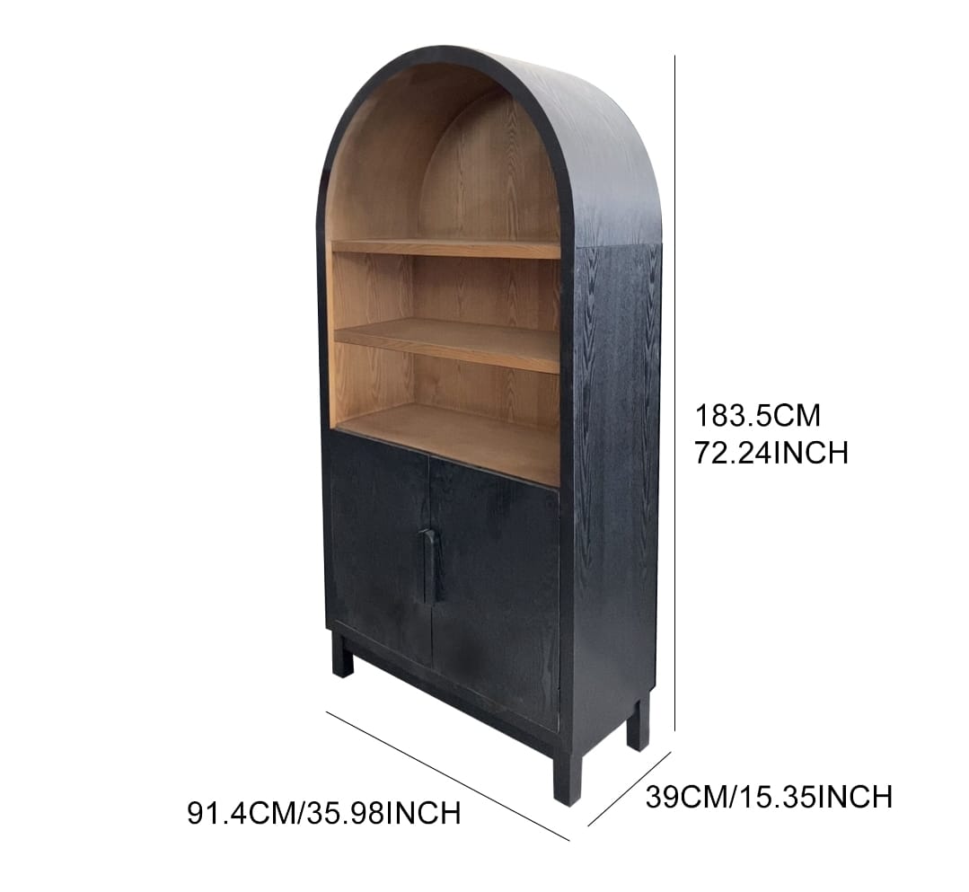 Arco Luxe Arch Cabinet, Black Finish