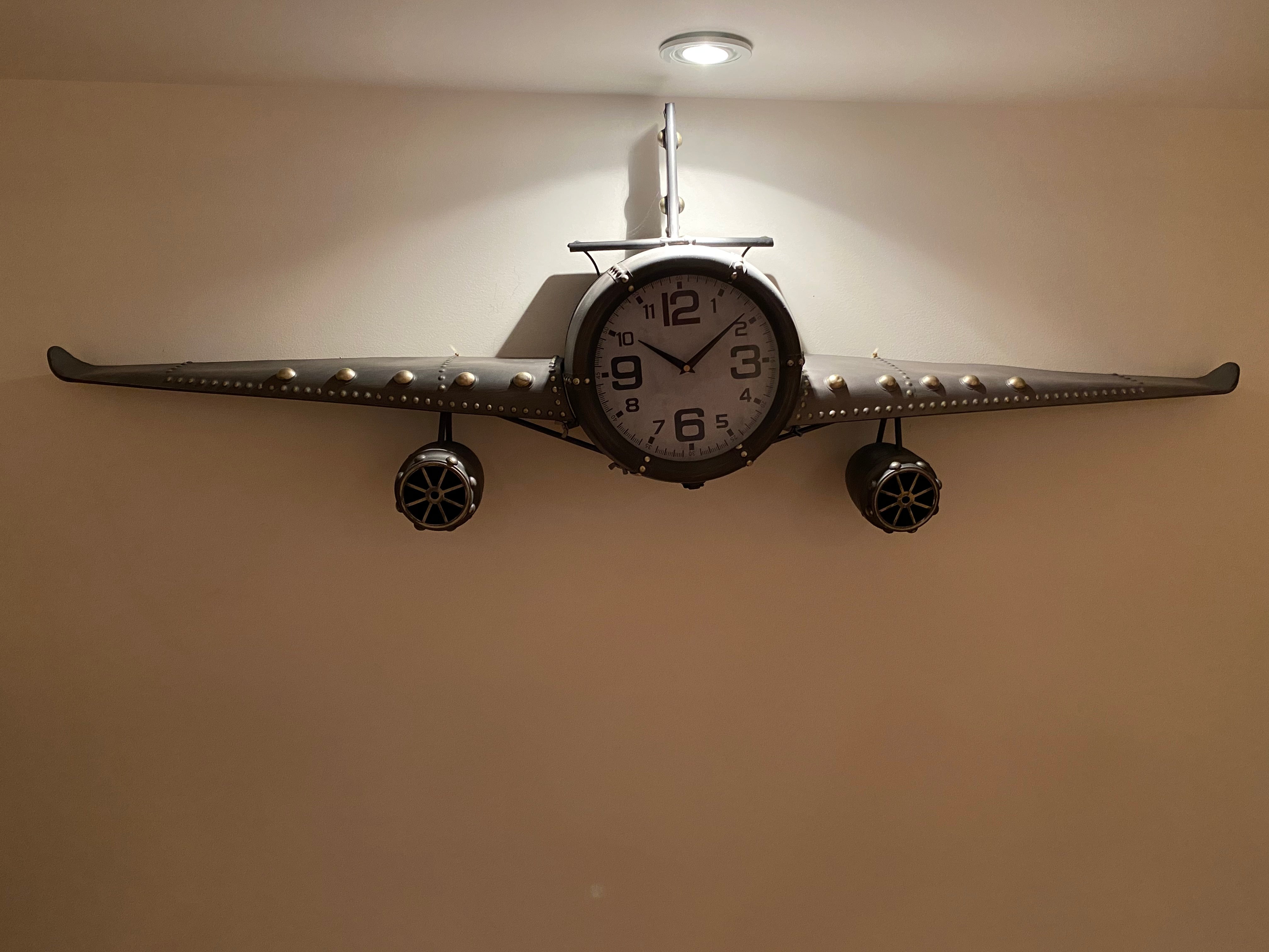 Wall clock - Metal Medium Vintage Fighter Jet Wall Clock
