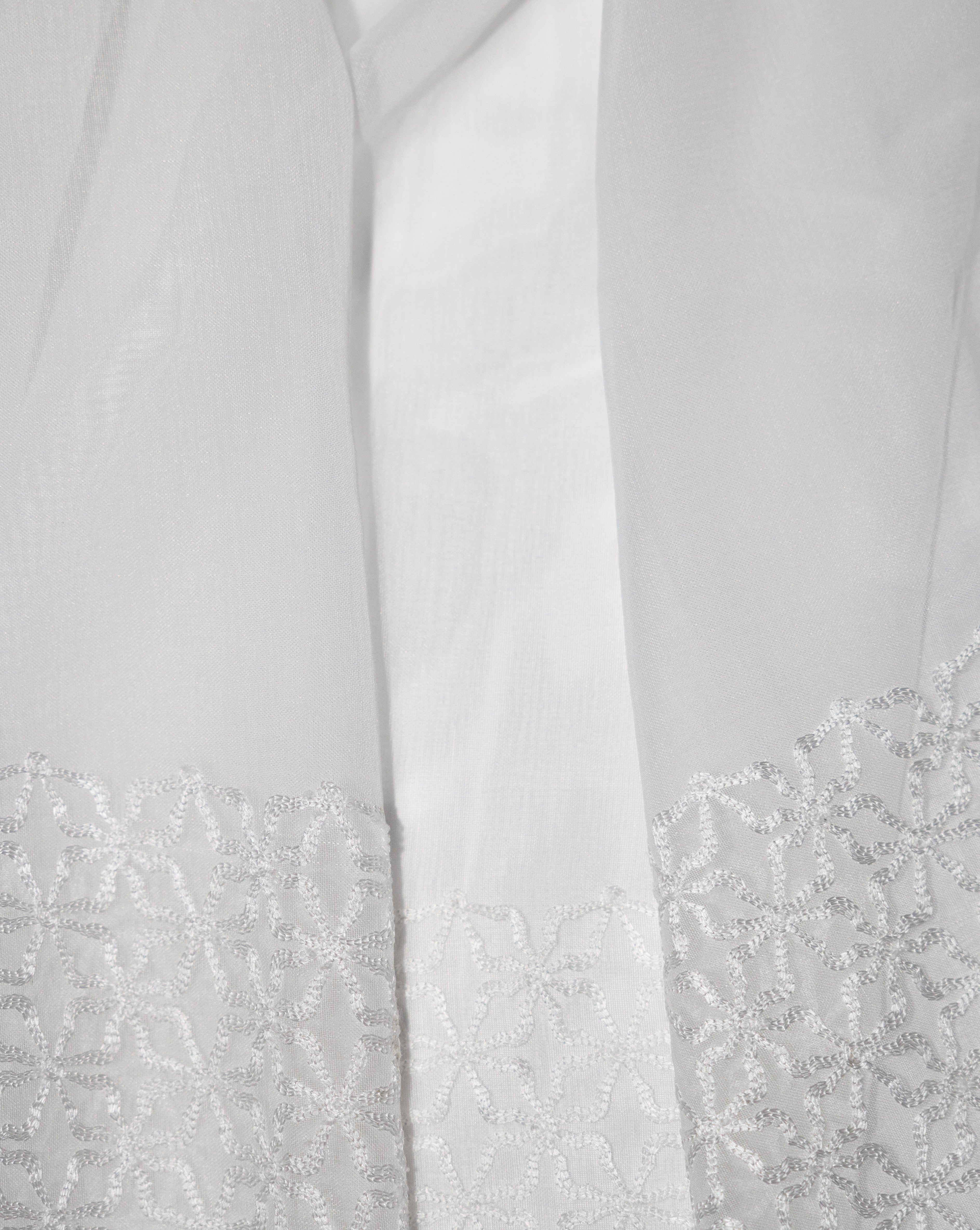 Massa Classic Embroidered Sheer Grommet Curtain 80"x 95"
