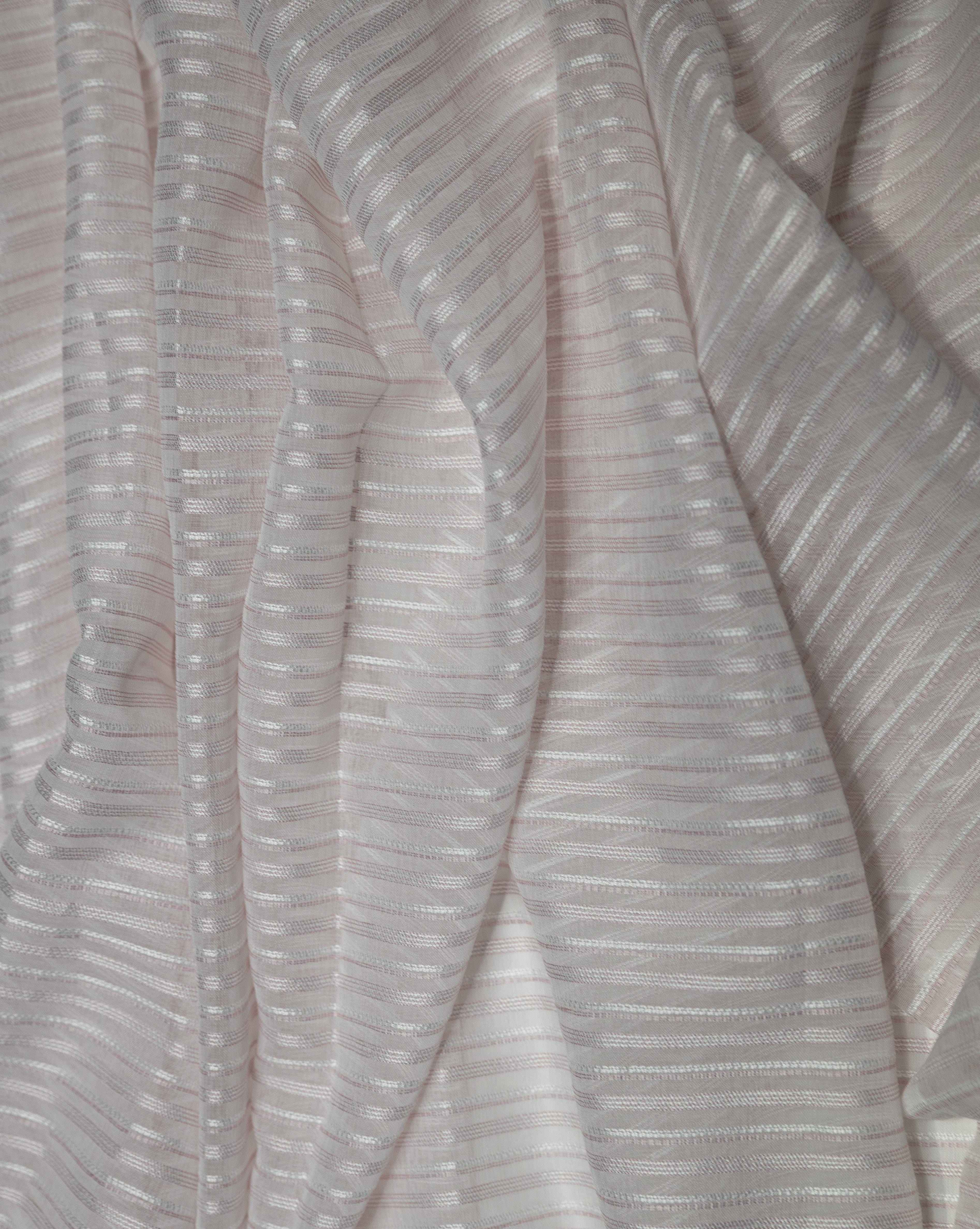 Imola Striped Jacquard Sheer Grommet Curtain