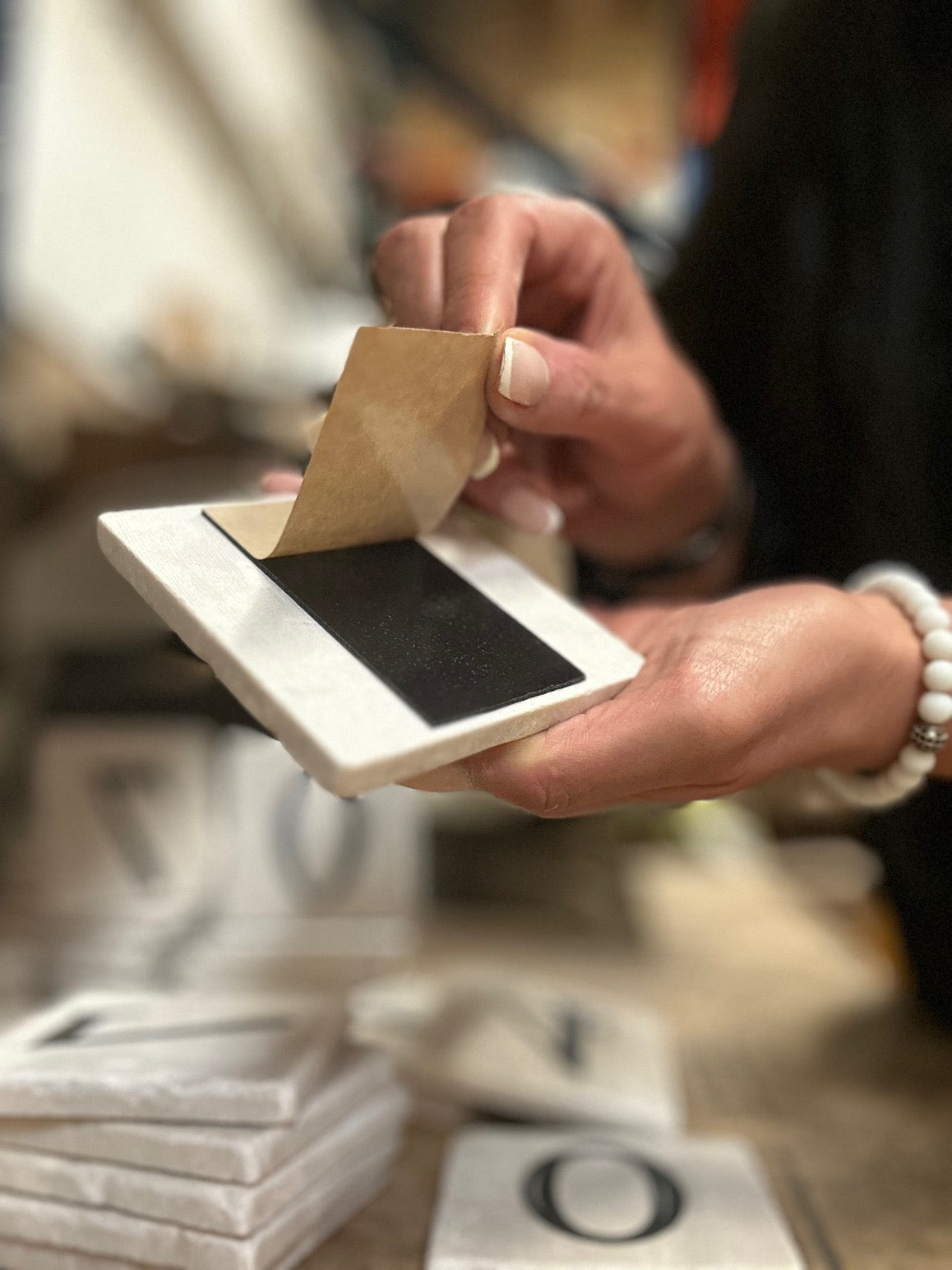 8, classic marble number tile