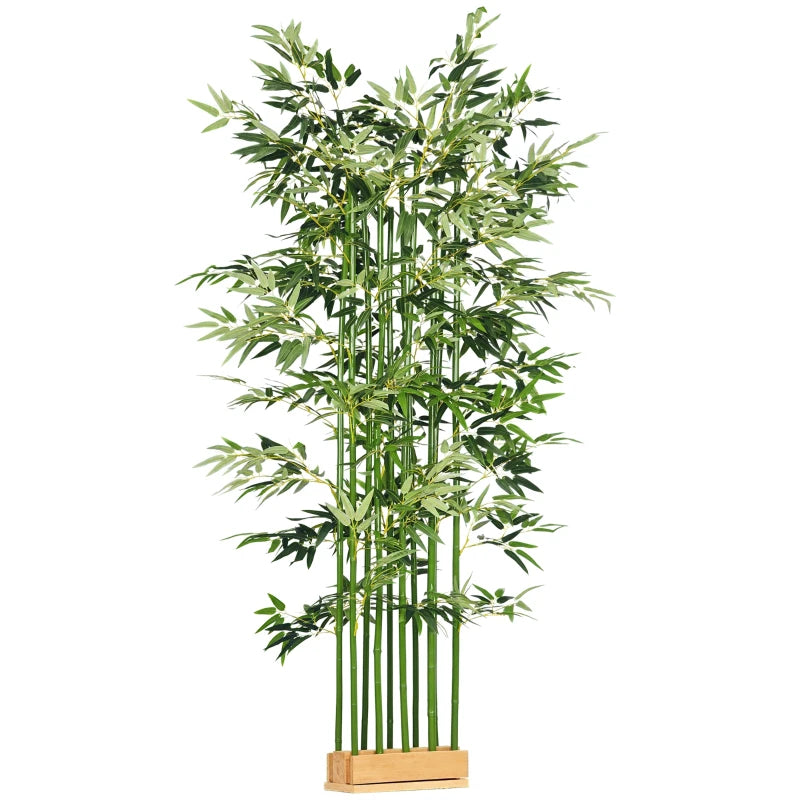 5ft Tall Artificial Bamboo Tree, Decorative Faux Plant with Pine Wood Base for Indoor Home Office Decor