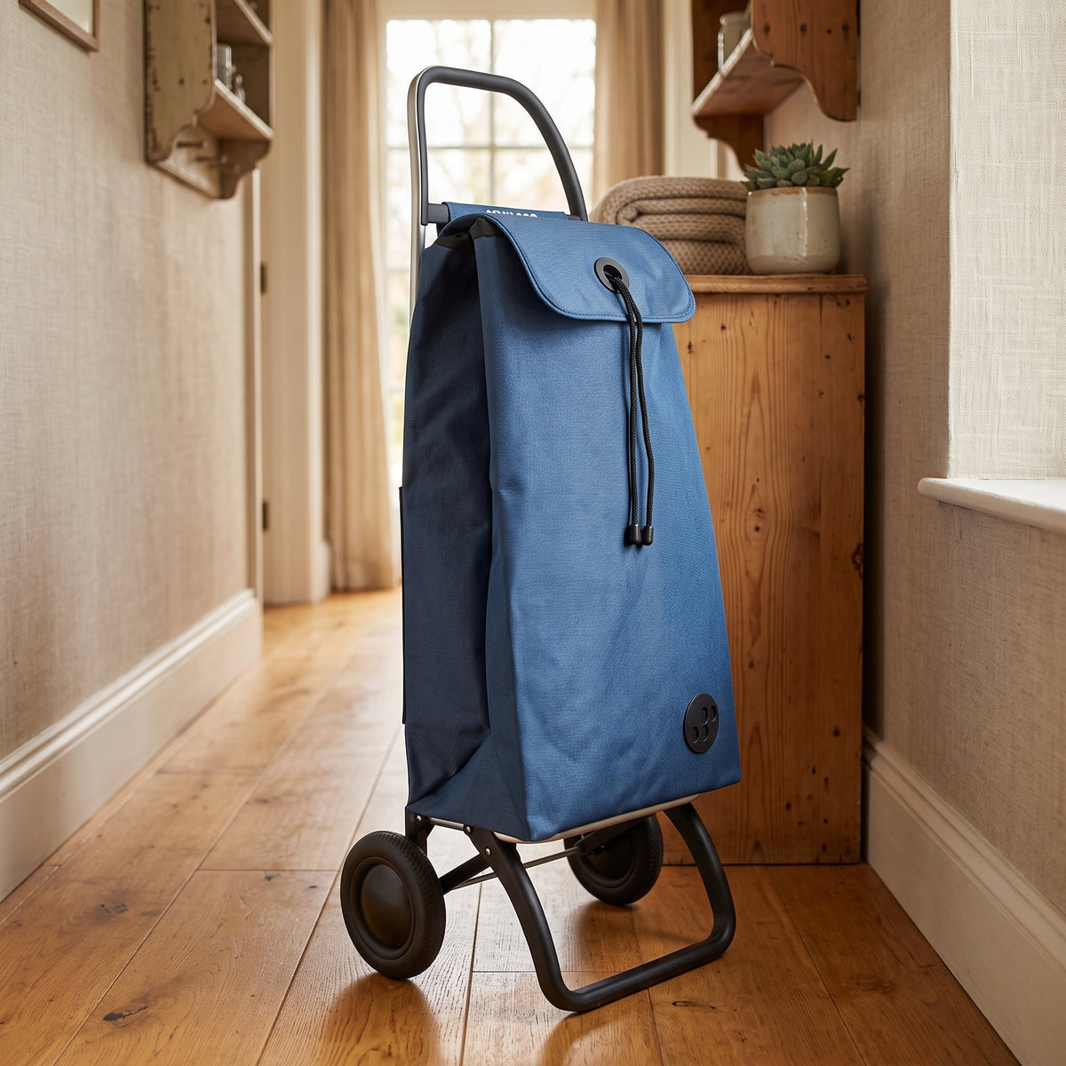 Folding Shopping Cart, Rolser I-Max MF Convert 2, Aluminum, Denim Blue