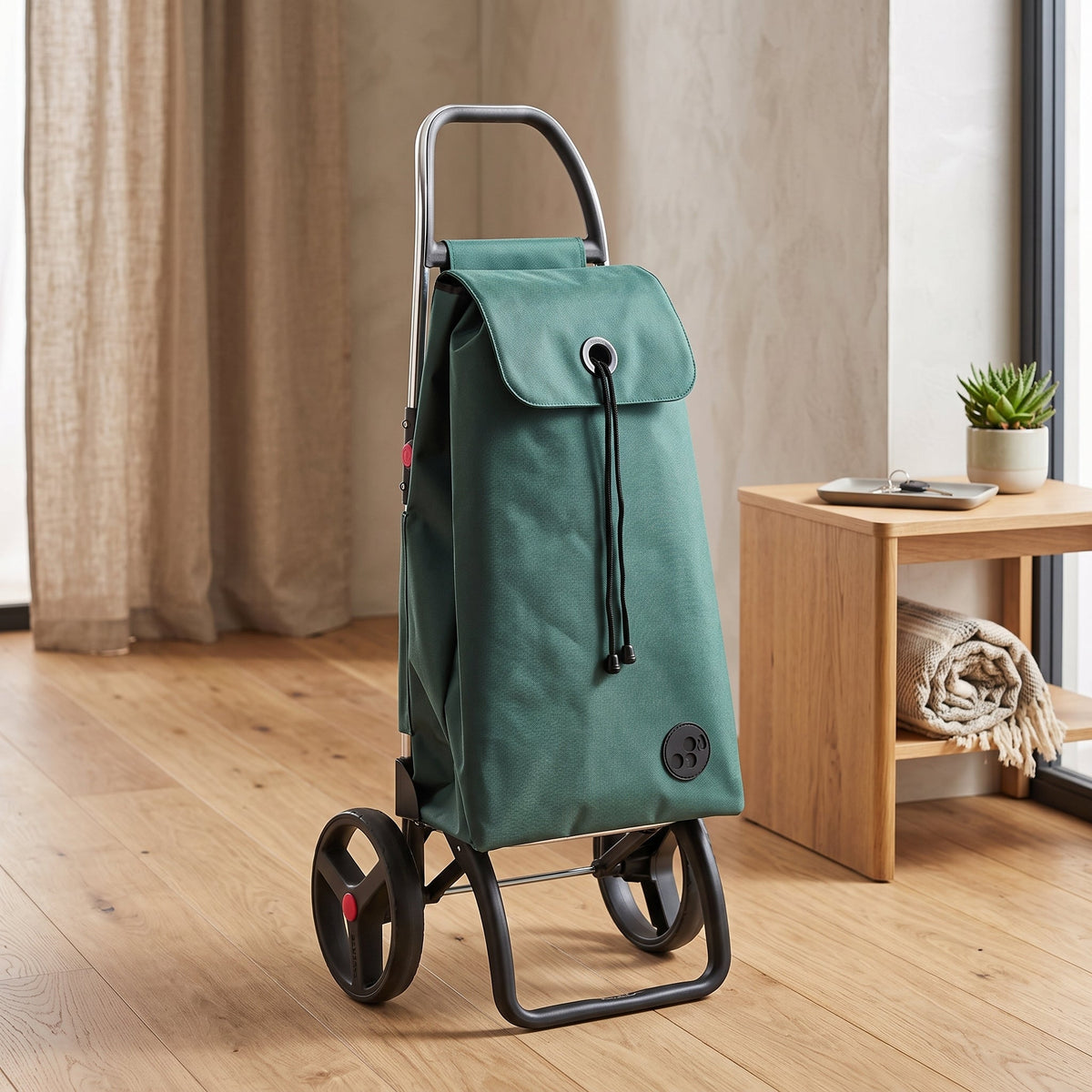 Folding Shopping Cart, Rolser I-Max Logic RSG, Aluminum, Pine Green