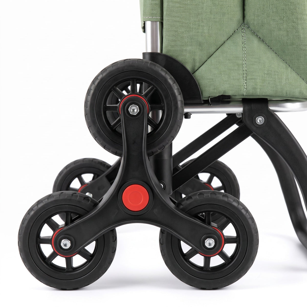 Stair Climbing Folding Shopping Cart, Rolser I-Max Tweed 6L Logic, Aluminum, Jade Green