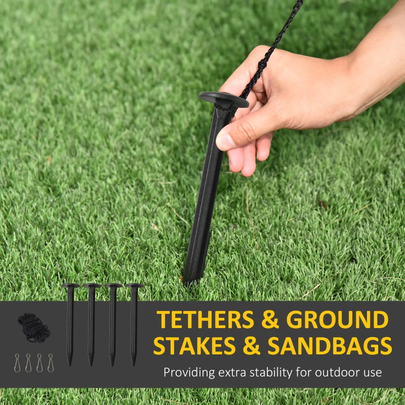 Outsunny 7ft Inflatable Halloween Ghost with Horns – LED Blow-Up Yard Display with Flame Effect