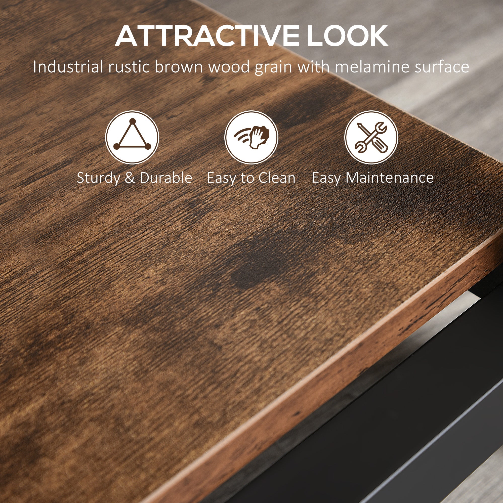 HOMCOM Bookcase 6-Tier Retro Industrial Metal Frame Display Shelf Living Room Study