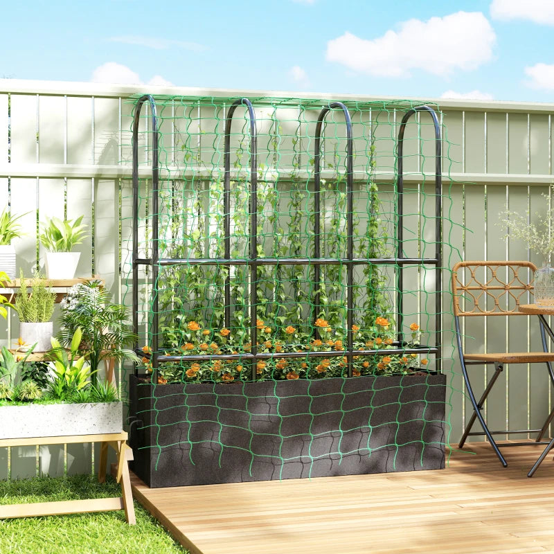 Raised Garden Bed with Trellis, Tomato Cage with 52.8 Gal Grow Bag, Garden Cucumber Trellis Plant Cage