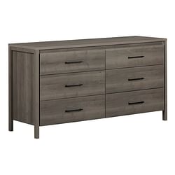 Modern Grey 6 Drawer Double Dresser - Free Shipping