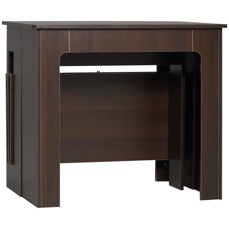 Extendable Dining Table, Expandable Kitchen Table for Small Spaces, Seats up to 6 People, Dark Brown