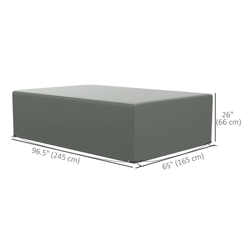 Patio Furniture Cover for Outdoor Sectional Sofa Set Waterproof Windproof Oxford Fabric, 97" x 65" x 26", Dark Grey