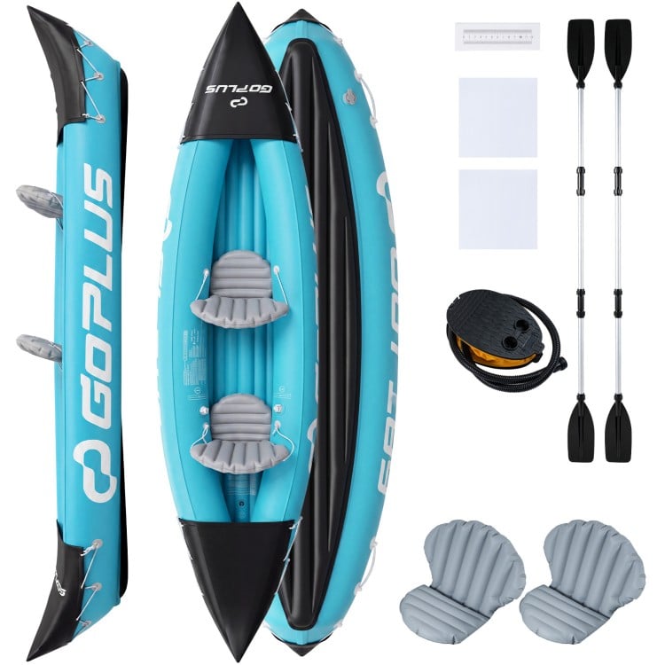 Inflatable Kayak 2 Person Heavy Duty Tandem Touring Kayak with Aluminum Paddles