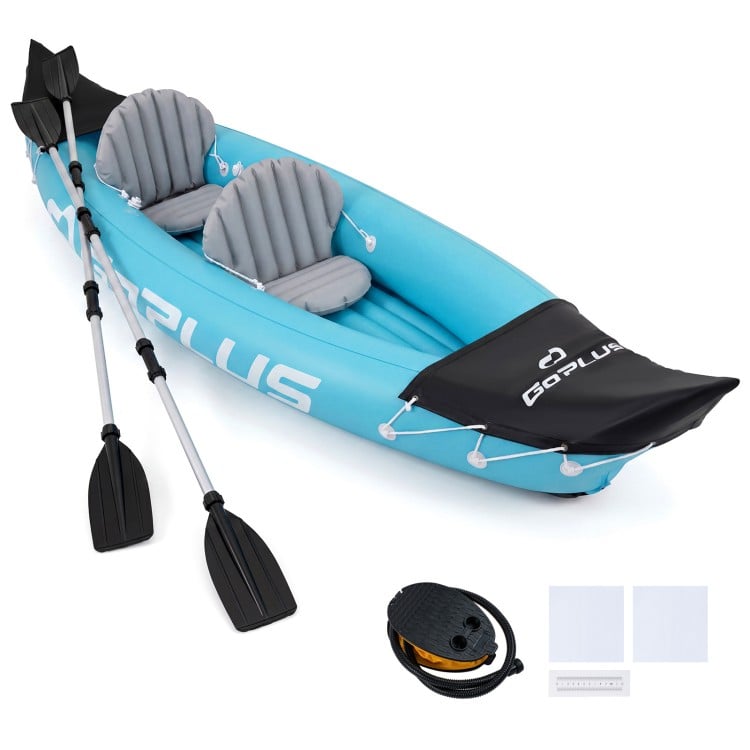 Inflatable Kayak 2 Person Heavy Duty Tandem Touring Kayak with Aluminum Paddles