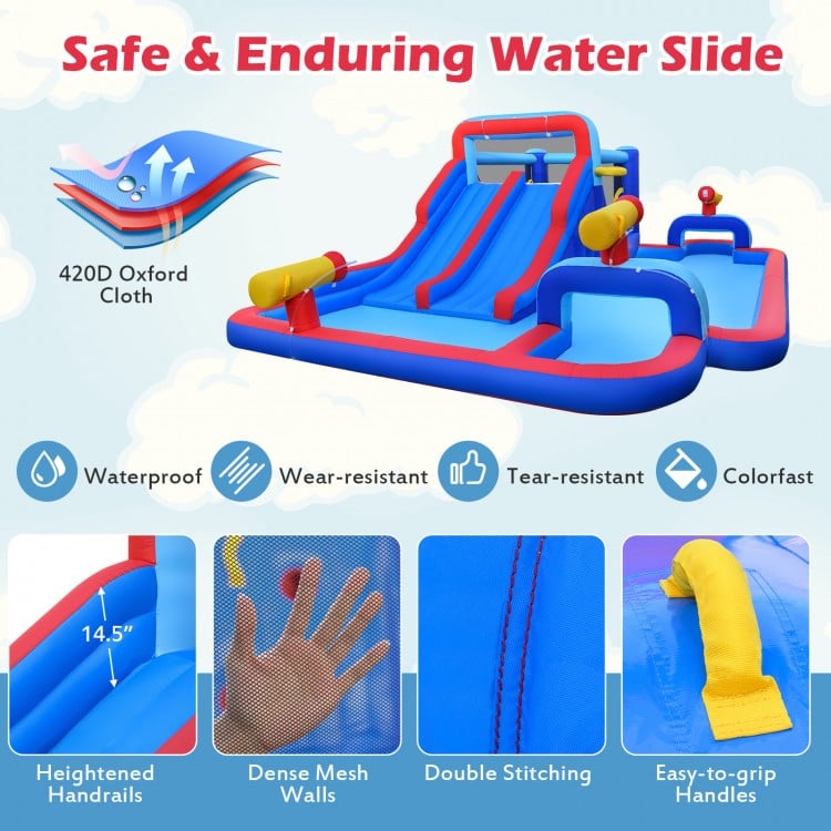 Inflatable Water Slide Park for Kids Backyard Outdoor Fun (without Blower)