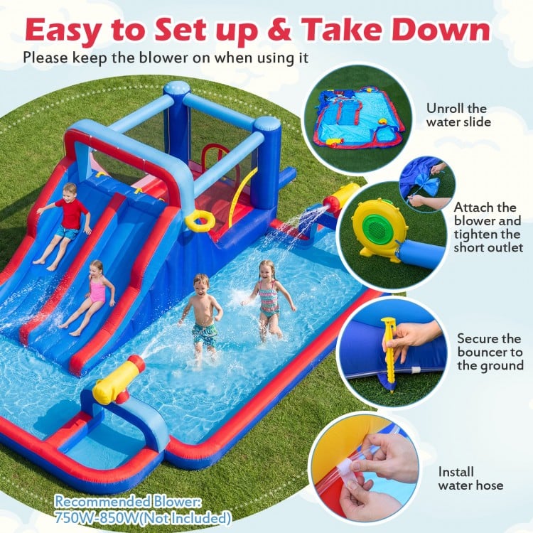 Inflatable Water Slide Park for Kids Backyard Outdoor Fun (without Blower)