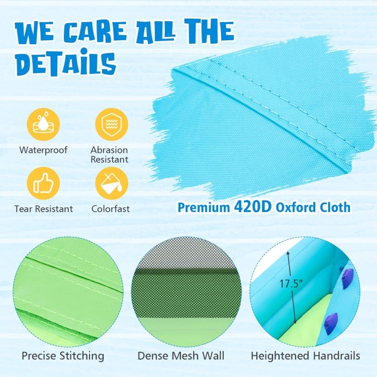 Inflatable Water Slide with Dual Slides and Large Splash Pool and Carry Bag (with 584W Blower)