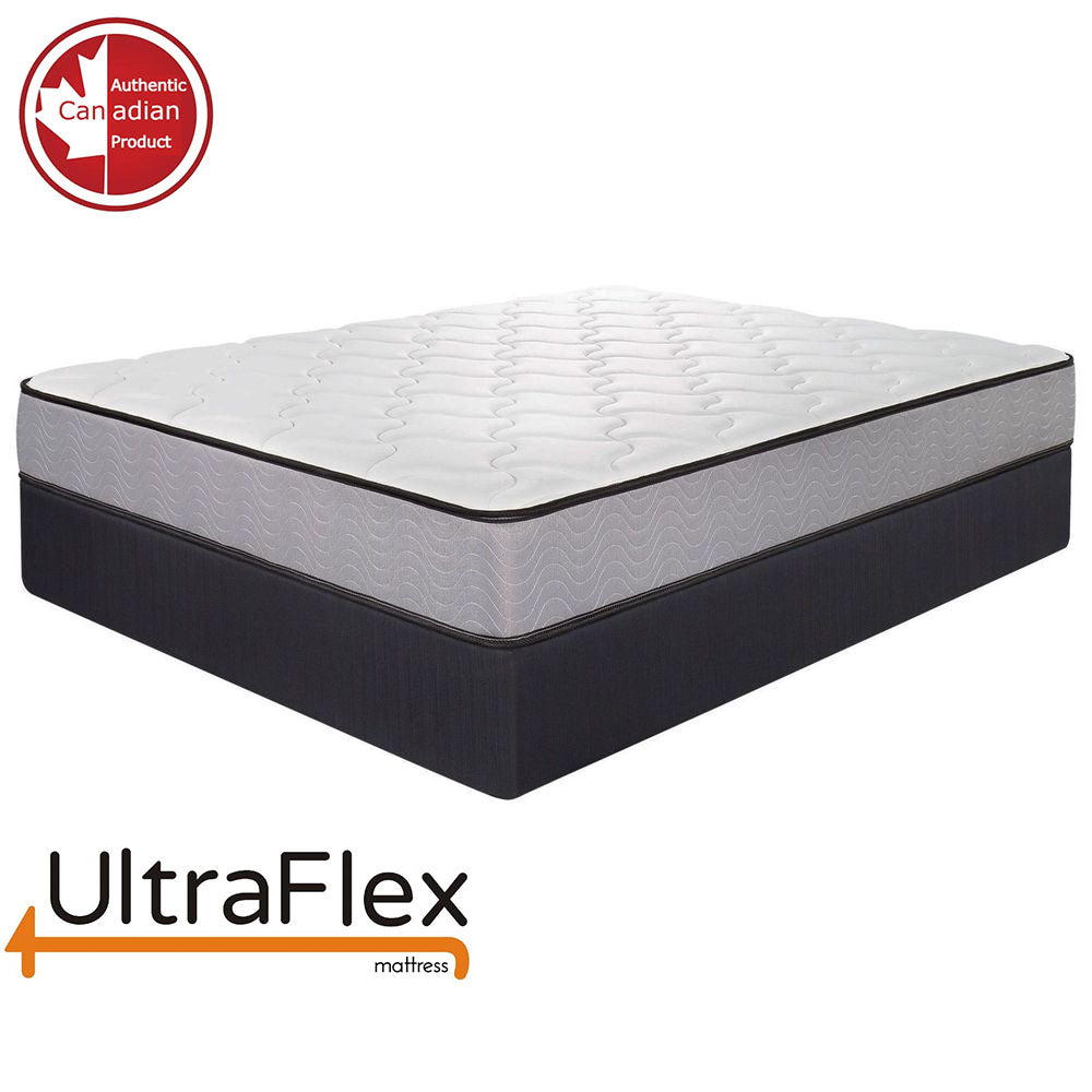 UltraFlex® PARADISE Mattress and BoxSpring Set - Natural Heavy Duty Foam Blend, Low Motion Transfer, Comfort+ Quilting, Orthopedic Cool Gel, and Spinal Posture Support Eco-Friendly Mattress (Made in Canada)