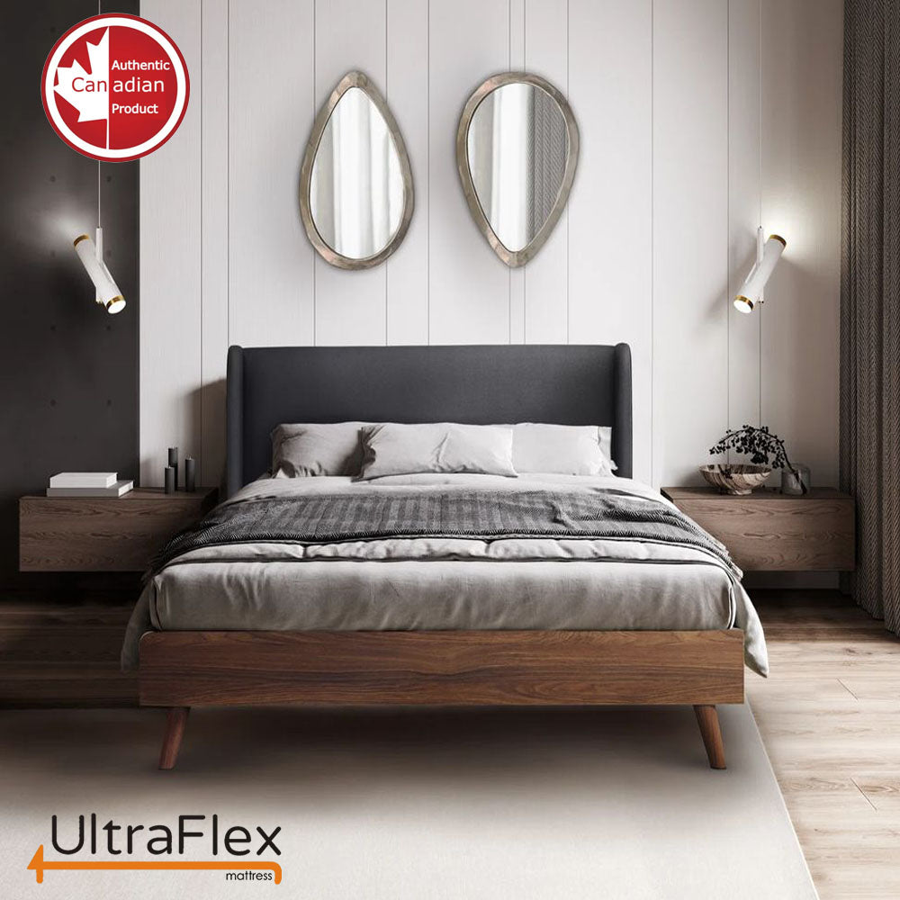 UltraFlex® PARADISE Mattress and BoxSpring Set - Natural Heavy Duty Foam Blend, Low Motion Transfer, Comfort+ Quilting, Orthopedic Cool Gel, and Spinal Posture Support Eco-Friendly Mattress (Made in Canada)