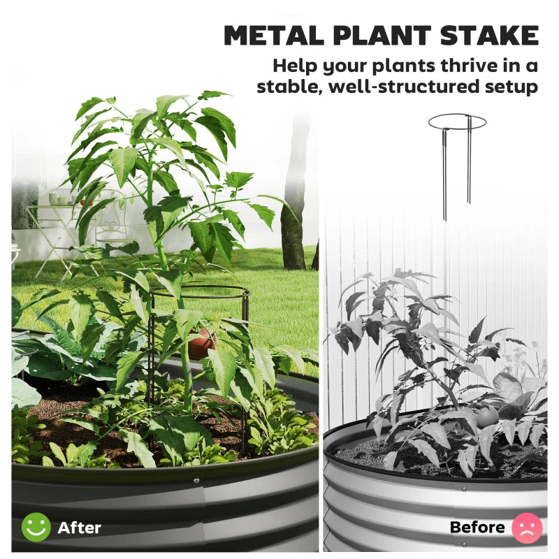 6' x 3' x 1' Large Outdoor Planter Box, Galvanized Raised Garden Bed with Metal Plant Stake, Black