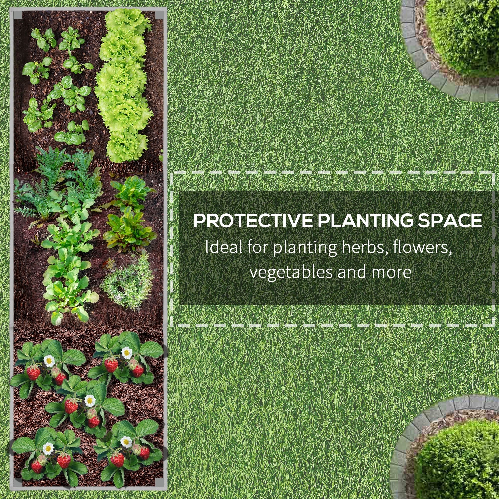 Outsunny 38"x12" Raised Wooden Planter: Elevated Garden Bed for Backyard Veggies/Herbs, Light Grey