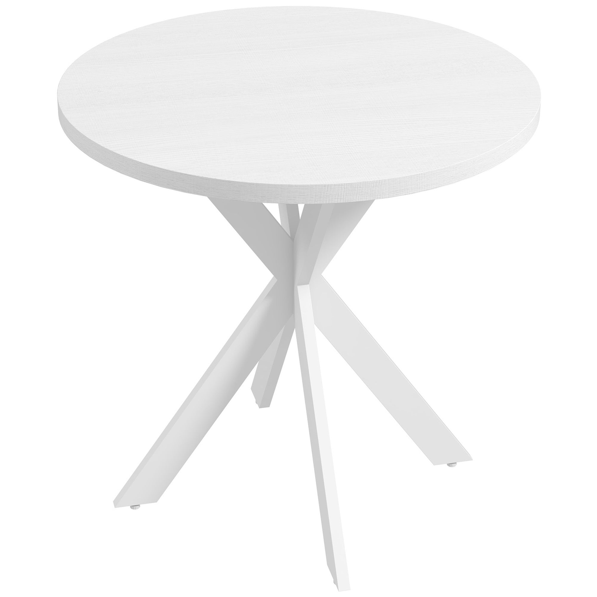 HOMCOM 29" Dining Table, Contemporary Round Kitchen Table with Steel Legs, White