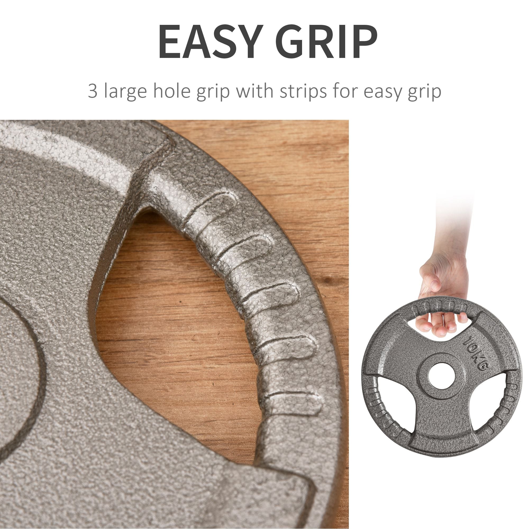 Soozier Olympic Weight Plates 6 PCS Grip Plate Sets Strength Crossfit Weightlifting Training Barbell Set Home