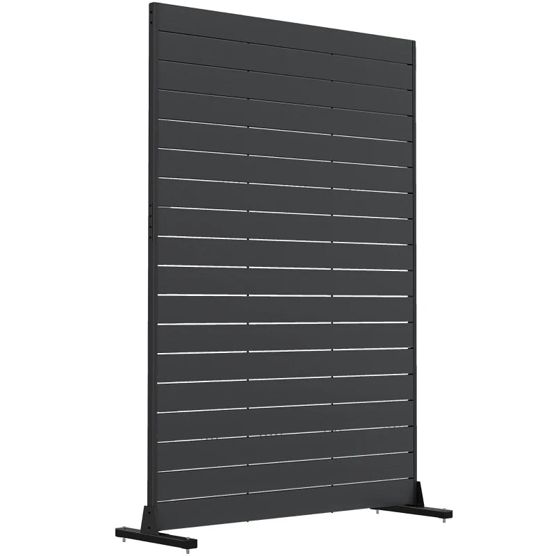 Outdoor Privacy Screen, 47.2" x 68.5" HDPE Decorative Screen Panel with Stand, Freestanding Privacy Panel, Black