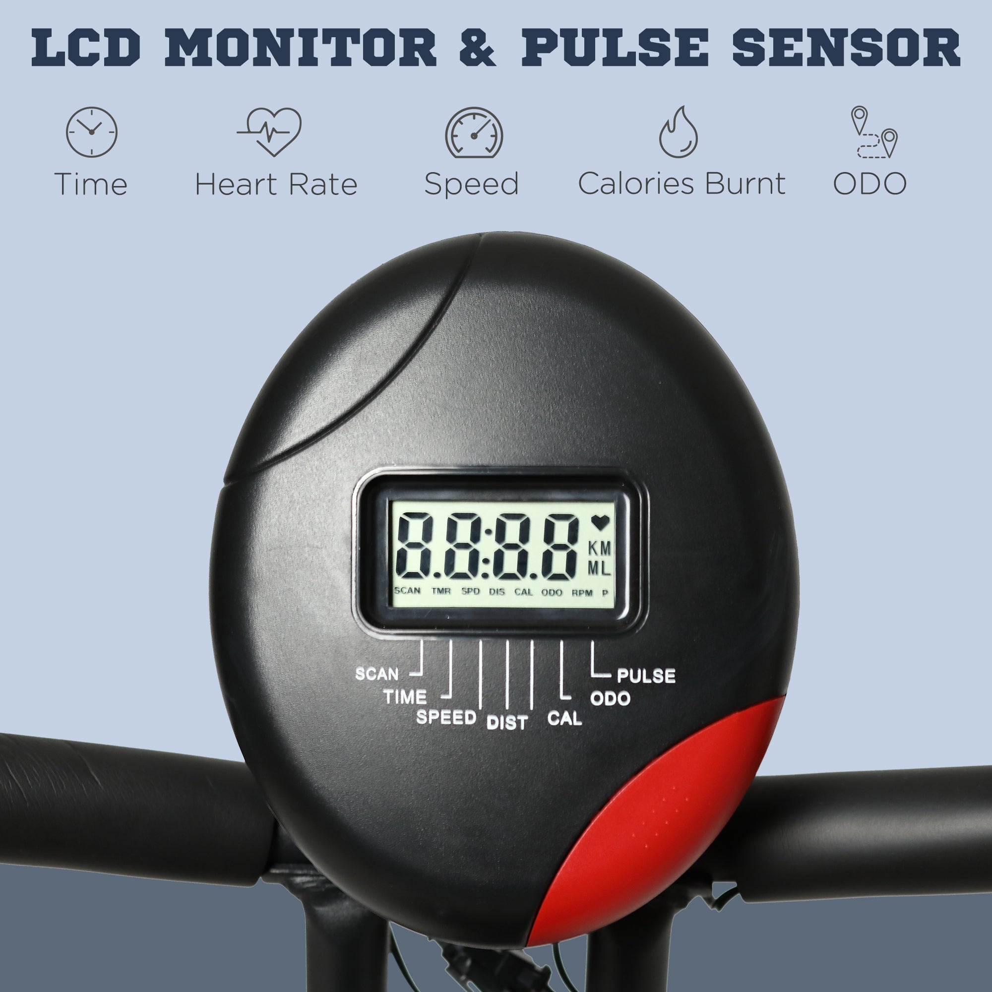 Soozier Folding X Bike Upright Exercise Bike 8-Level Resistance Stationary Fitness Cardio Workout Trainer LCD