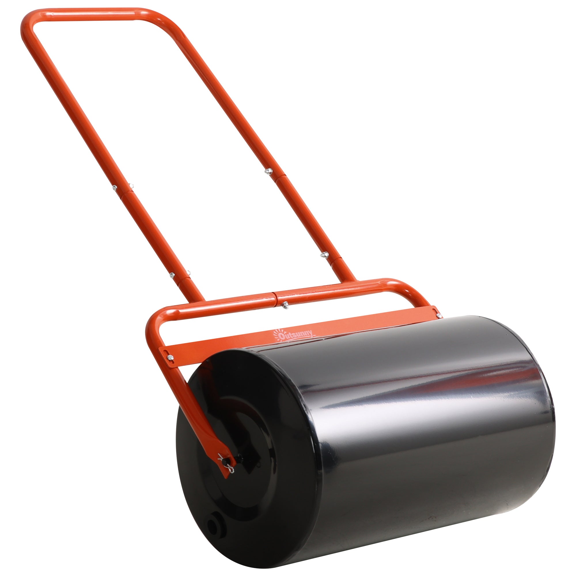 Outsunny 20" Heavy Duty Lawn Roller - Push/Tow Behind, Red, for Sod & Grass Flattening with 10gal Water/136lbs Sand