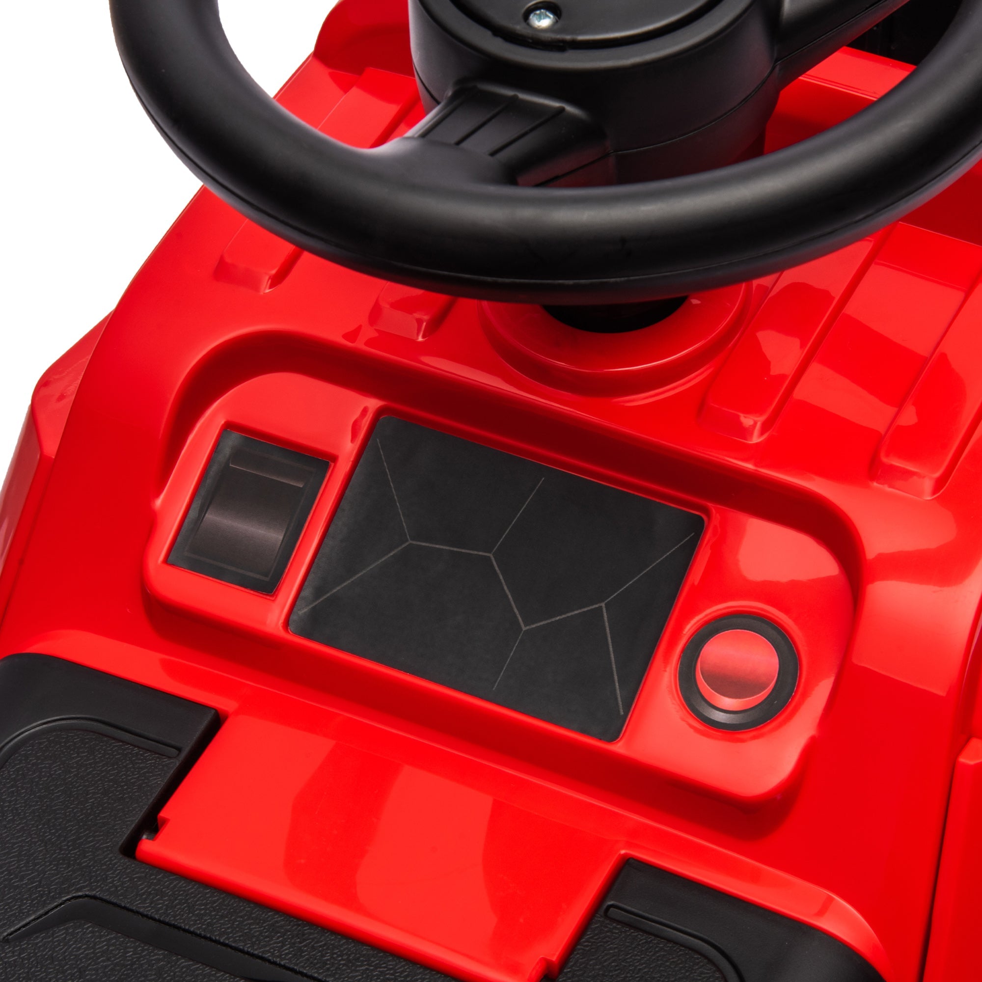 Aosom 3-in-1 Ride On Red Excavator Bulldozer Road Roller with Music Kids Construction Toy Vehicle