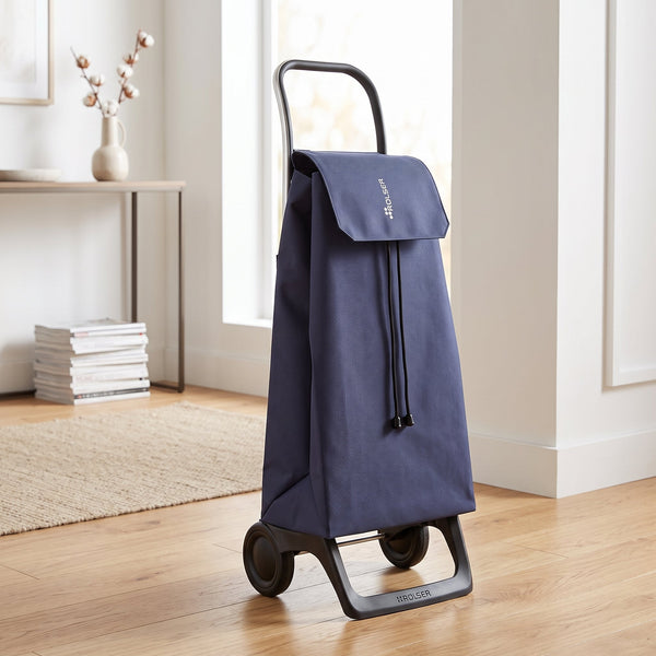 Folding Shopping Cart, Rolser Jet LN Joy, 2-Wheel, Aluminum, Denim Blue