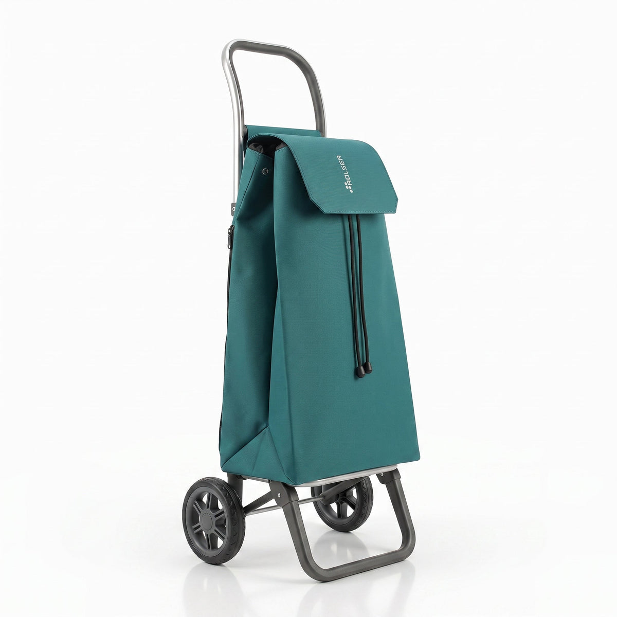 Folding Shopping Cart, Rolser Jet LN Joy, 2-Wheel, Aluminum, Pine Green