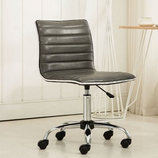 Heavy Duty Gray Channel-Tufted Conference Chair - Free Shipping