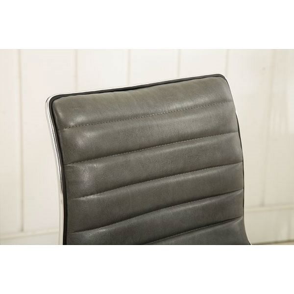 Heavy Duty Gray Channel-Tufted Conference Chair - Free Shipping