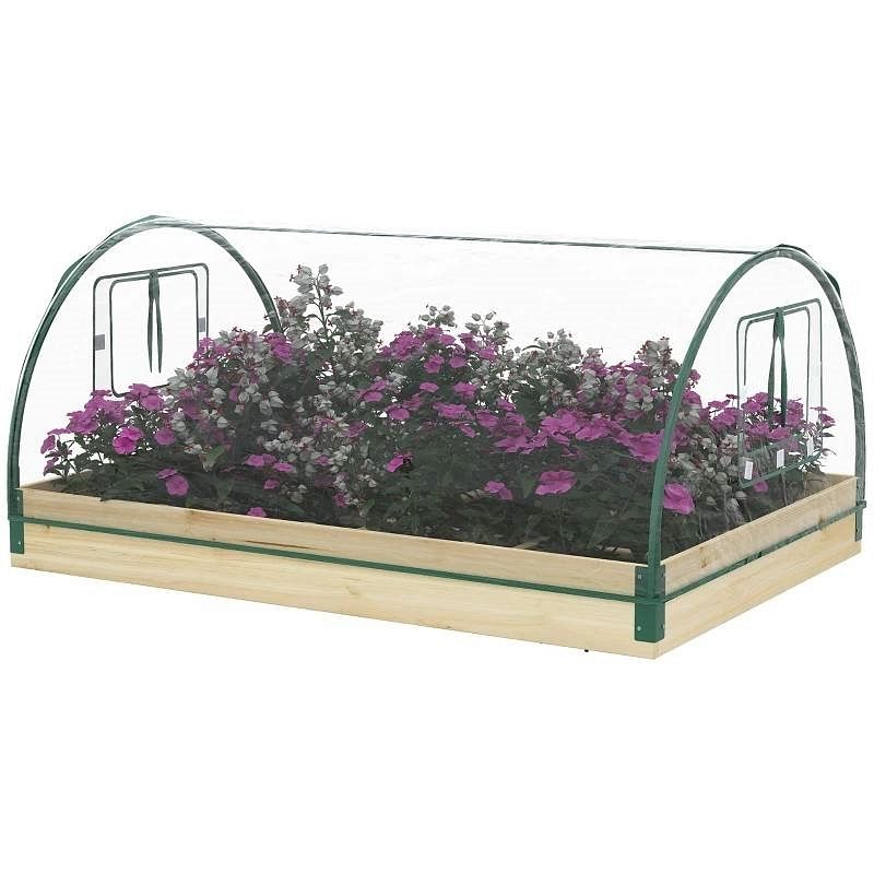 Mini Raised Garden Bed Planter Box Greenhouse Combo with Clear PVC Cover - Free Shipping
