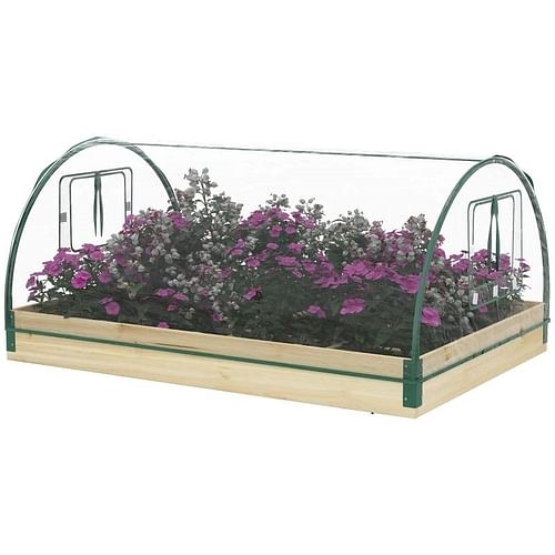 Mini Raised Garden Bed Planter Box Greenhouse Combo with Clear PVC Cover - Free Shipping