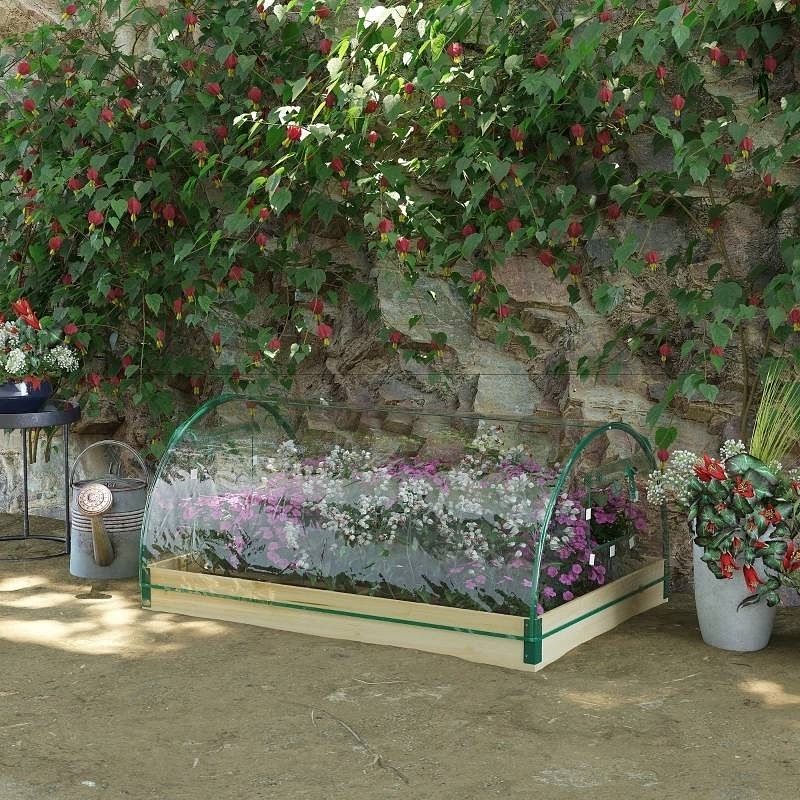 Mini Raised Garden Bed Planter Box Greenhouse Combo with Clear PVC Cover - Free Shipping
