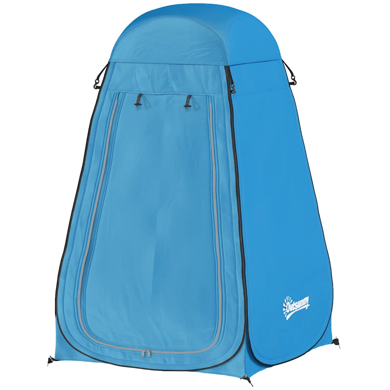 Pop Up Shower Tent, Portable Privacy Room for Outdoor Changing, Dressing, Fishing Storage with Carrying Bag, Blue