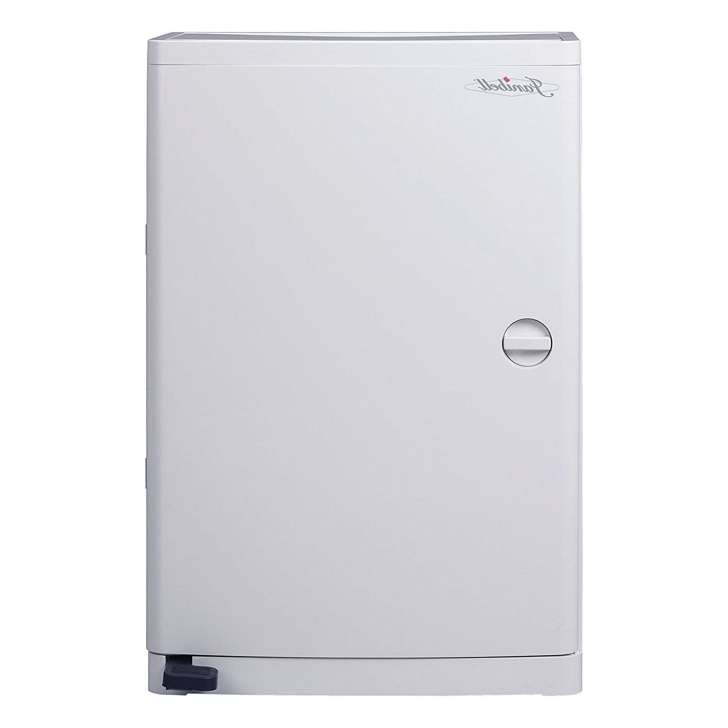 No Hands 18-Gallon Kitchen Trash Can in White with Food Pedal Lid - Free Shipping