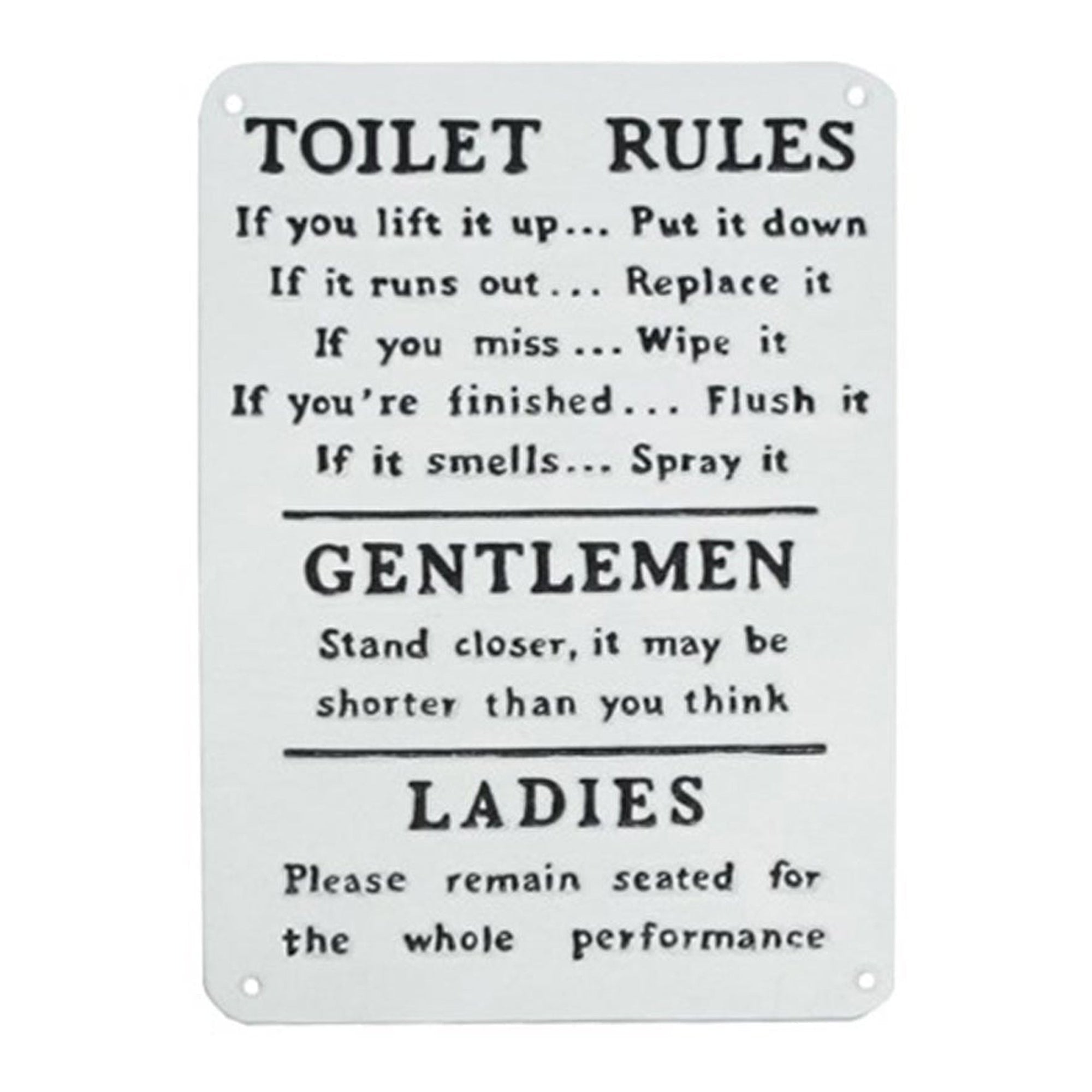 ~Toilet Rules~ Plaque