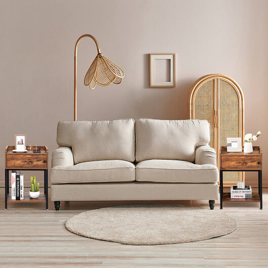 Lift Top End Table with Charging Station and Storage Shelves-Coffee - Free Shipping