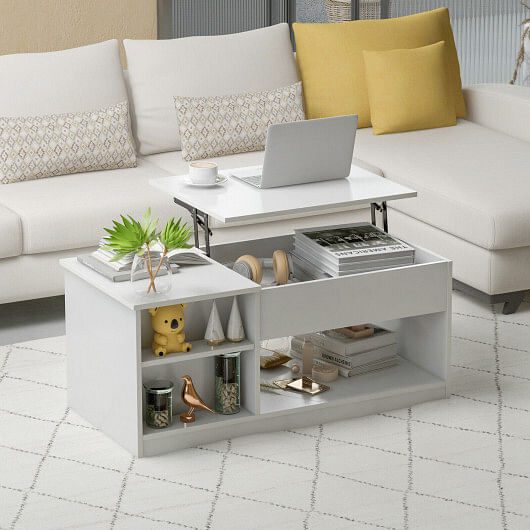 Modern Coffee Table with Lift Tabletop and Storage Compartments - Free Shipping