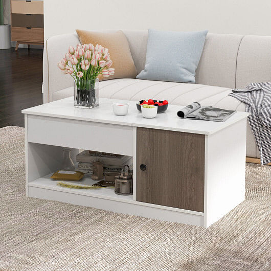 Modern Coffee Table with Lift Tabletop and Storage Compartments - Free Shipping