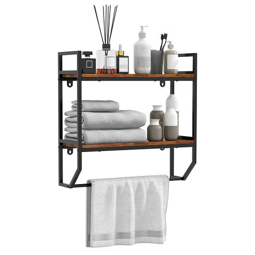 Over the Toilet Shelf Wall Mounted with Metal Frame for Bathroom - Free Shipping