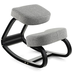 Rocking Ergonomic Kneeling Chair with Padded Cushion for Home Office-Gray - Free Shipping