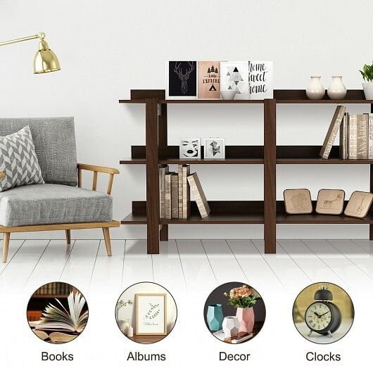 59 Inch Console Table with 3-tier Open Shelf for Front Hall Hallway and Foyer - Free Shipping