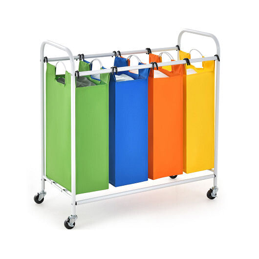 136L Large Capacity 4-Section Laundry Sorter - Free Shipping