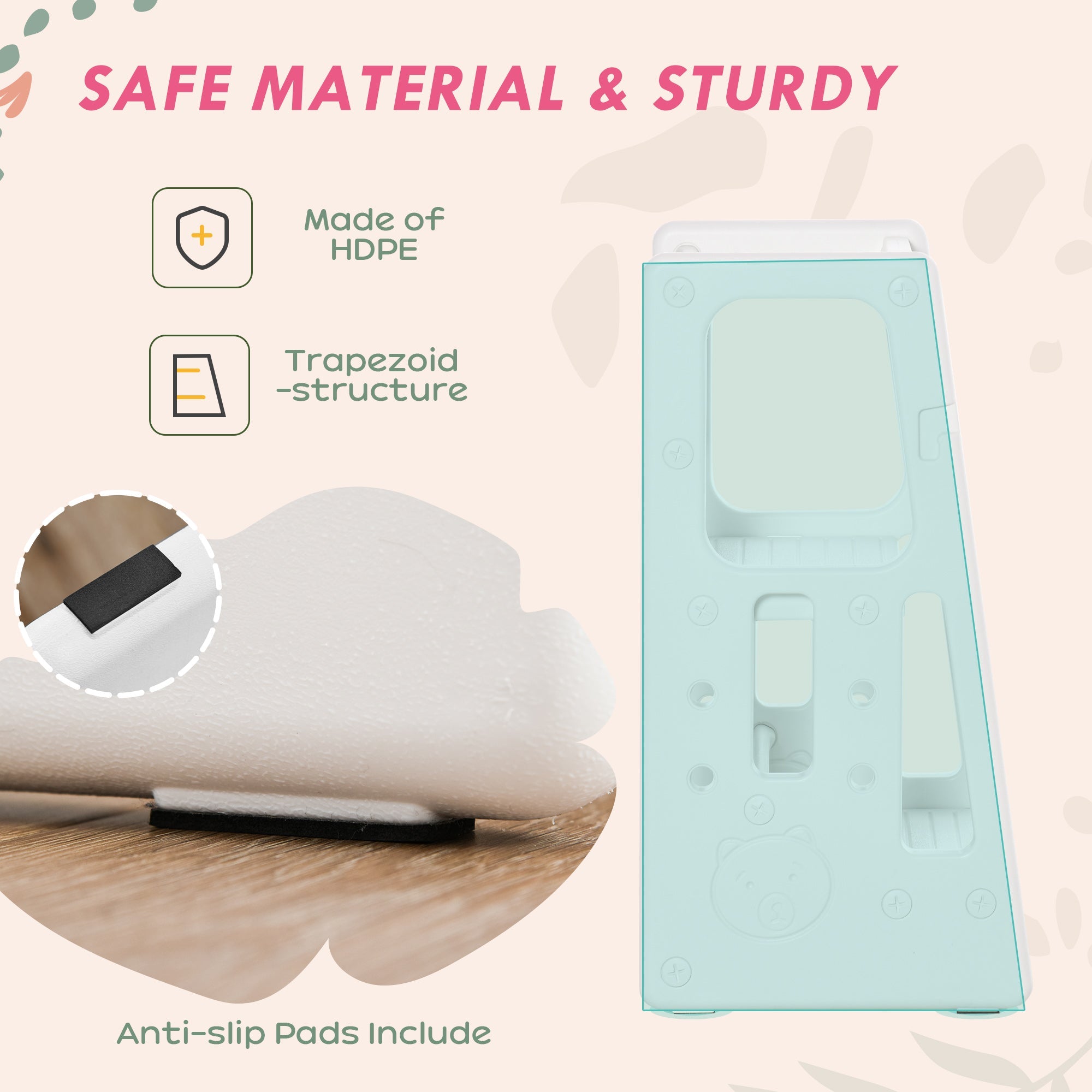 Qaba Adjustable Kids Step Stool, Toddler Kitchen Standing Tower with 3 Heights, White