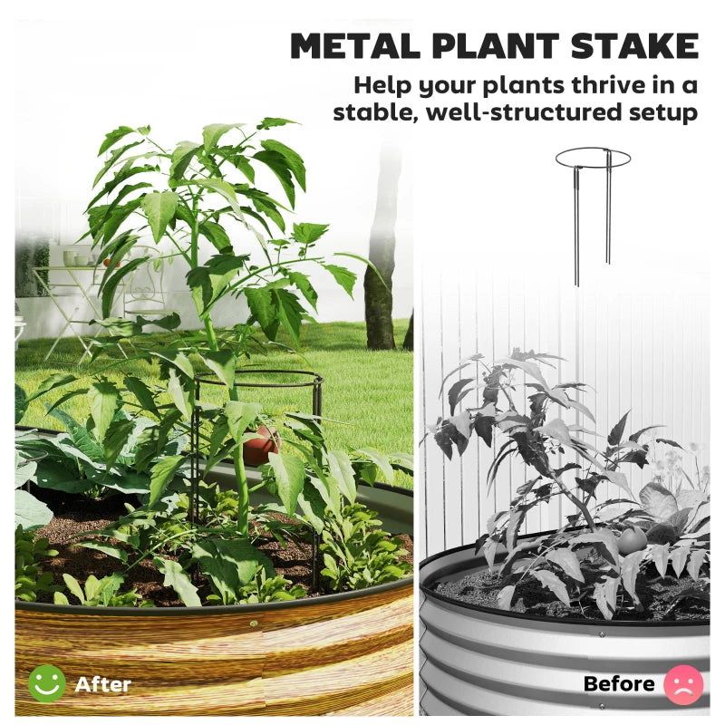 6' x 3' x 1' Large Outdoor Planter Box, Galvanized Raised Garden Bed with Metal Plant Stake, Brown